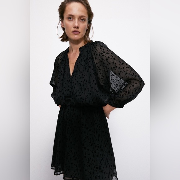 Dresses & Skirts - Zara Double Fabric Mini Dress